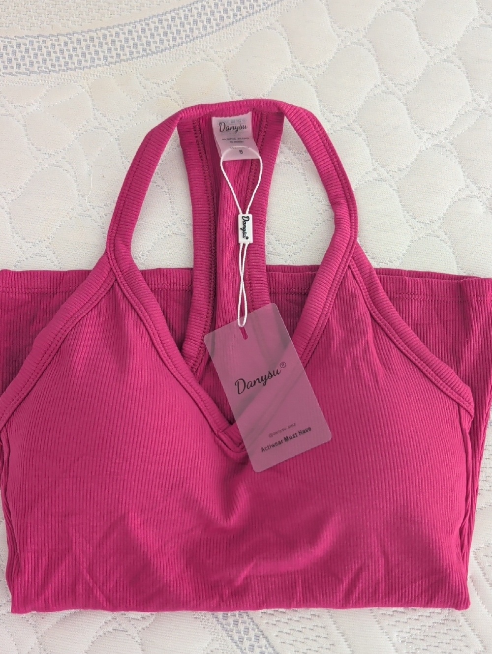Women's Pink Ribbed Racerback Bralette